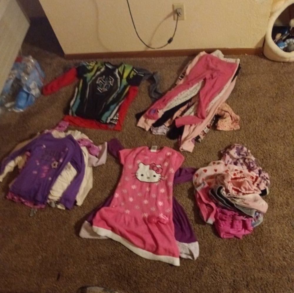 Boys clothes size large and Girl clothes medium